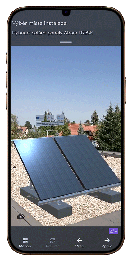 příklad umístění hybridních solárních panelů